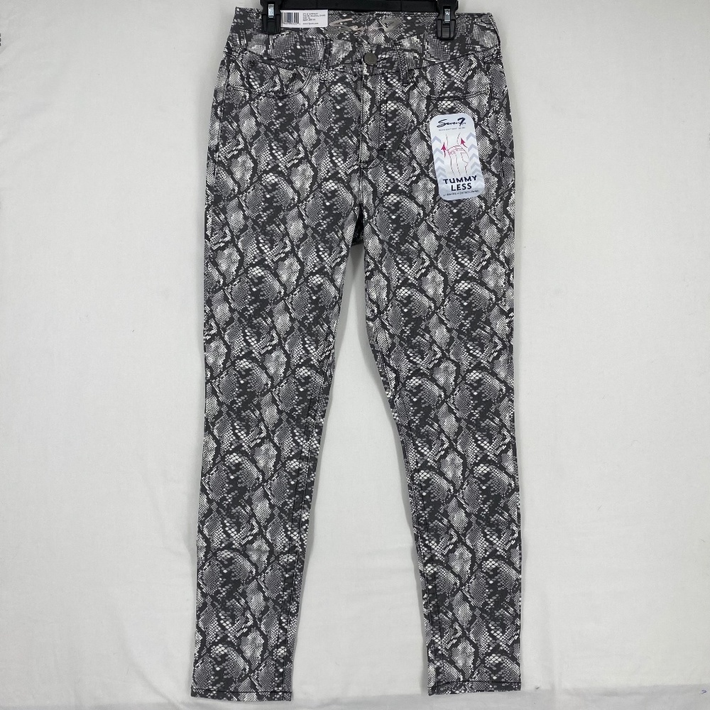 Seven7 Ankle Pants Gray Snake High Rise Skinny 10